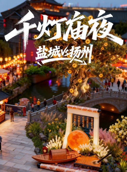 盐城水街🏙️｜仿古建筑群，江南风情水上街区