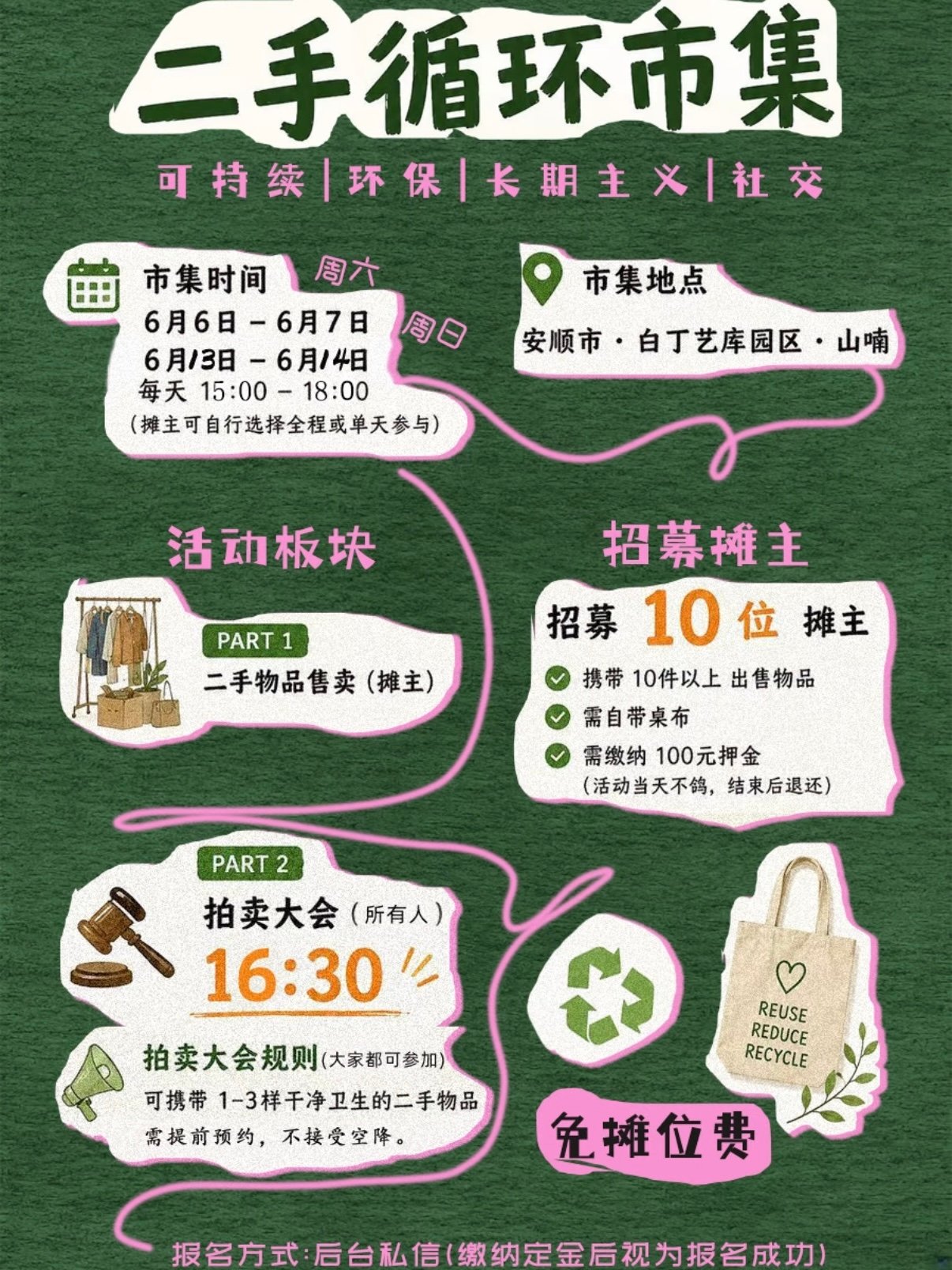安顺山喃・二手循环市集｜环保复古治愈市集招募✨