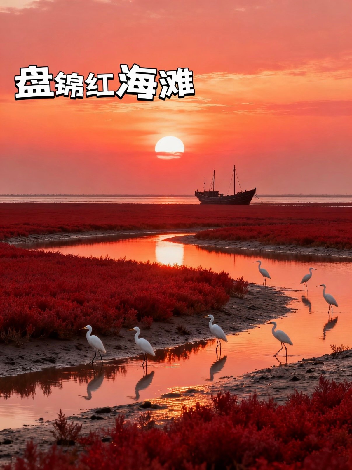 盘锦红海滩｜赤色滩涂藏着东北独一份浪漫🌺