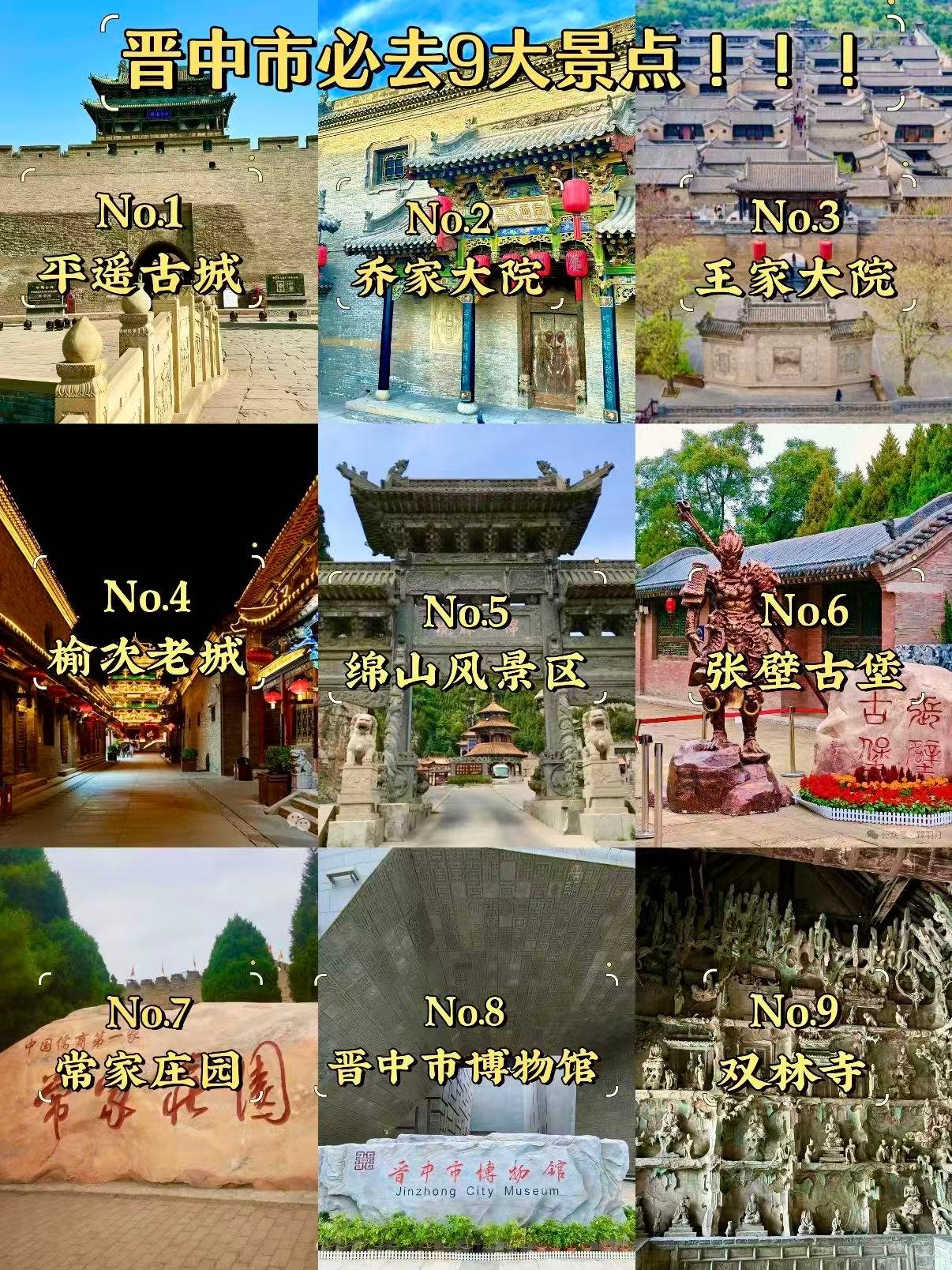 🏯 晋中必去 9 大景点｜晋商文化与山水风光全攻略