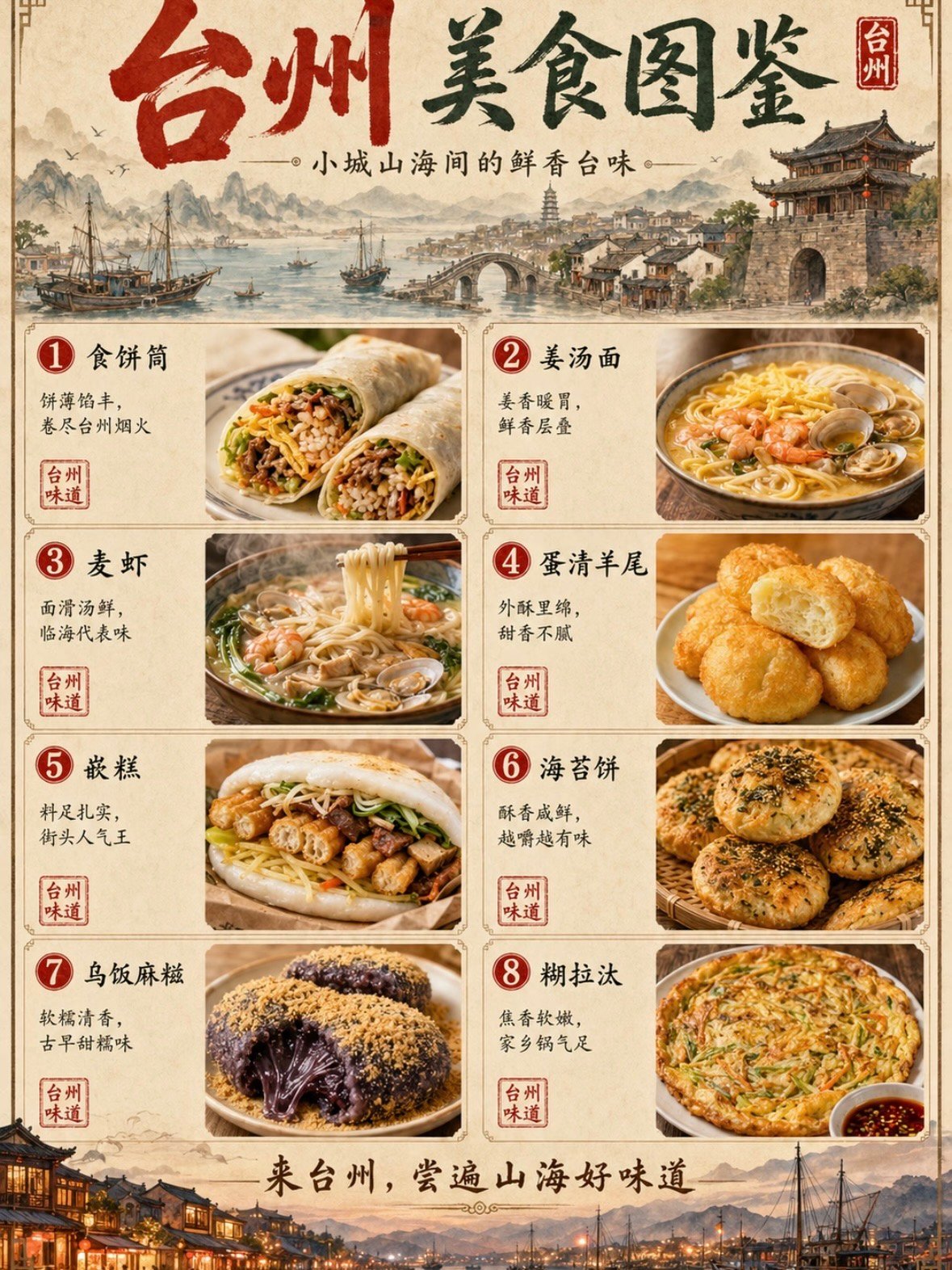 🦀 台州美食图鉴｜来台州，从街头吃到巷尾