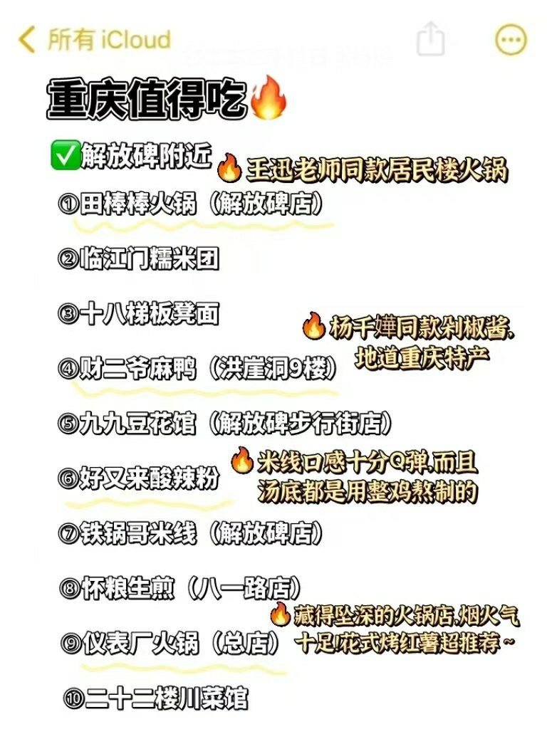重庆分片区地道美食清单（解放碑 / 朝天门 / 沙坪坝）